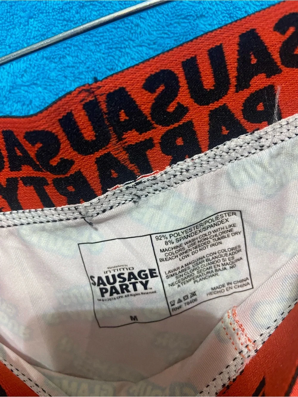 NWT - Orange 'Glamour Buns' Graphic Boxer Briefs Sausage Party